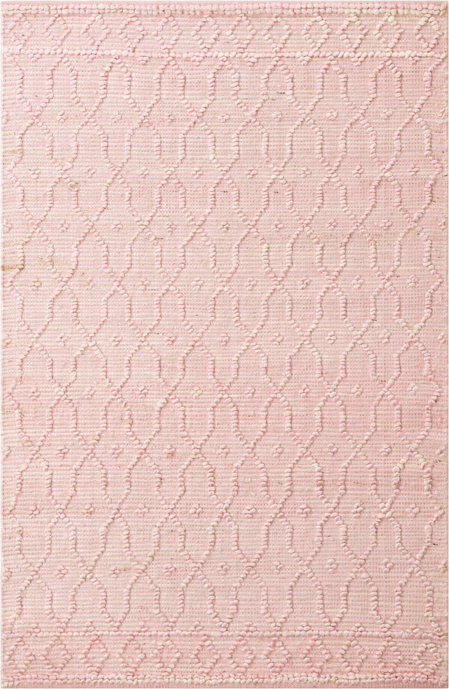 Pink 4' 1 x 6' 1 Larsa Rectangle Area Rug 90% Jute & 10% Cotton Premium All Natural Hand Woven Carpet for Home Interior Design Spaces for Sale at Rug Engine
