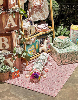 Pink 2' 2 x 3' 1 Larsa Rectangle Area Rug 90% Jute & 10% Cotton Premium All Natural Hand Woven Carpet for Home Interior Design Spaces for Sale at Rug Engine