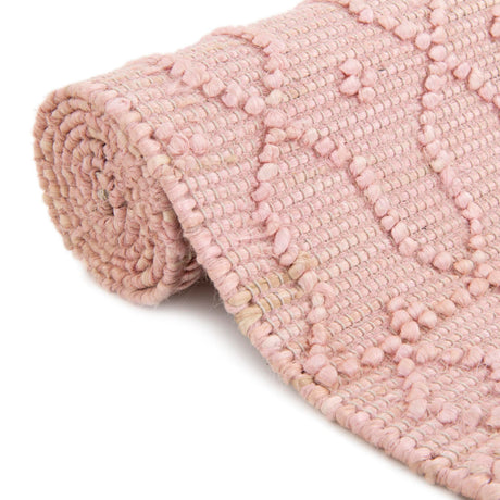 Pink 5' 3 x 8' Larsa Rectangle Area Rug 90% Jute & 10% Cotton Premium All Natural Hand Woven Carpet for Home Interior Design Spaces for Sale at Rug Engine