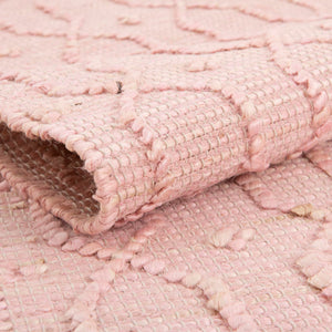 Pink 2' 7 x 9' 10 Larsa Runner Area Rug 90% Jute & 10% Cotton Premium All Natural Hand Woven Carpet for Home Interior Design Spaces for Sale at Rug Engine