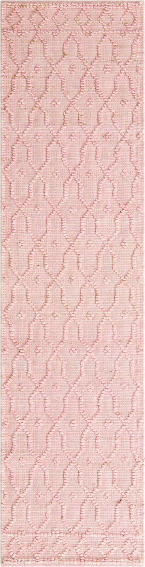 Pink 2' x 8' Larsa Runner Area Rug 90% Jute & 10% Cotton Premium All Natural Hand Woven Carpet for Home Interior Design Spaces for Sale at Rug Engine