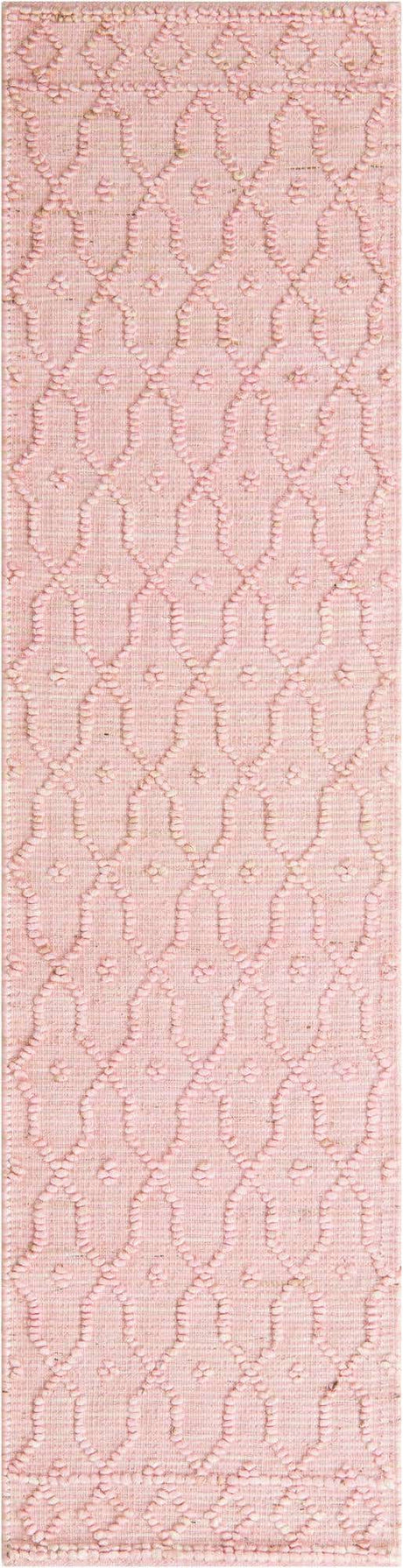 Pink 2' x 8' Larsa Runner Area Rug 90% Jute & 10% Cotton Premium All Natural Hand Woven Carpet for Home Interior Design Spaces for Sale at Rug Engine