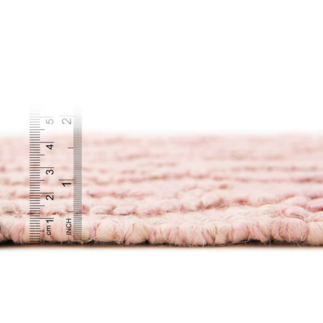 Pink 5' 3 x 5' 3 Larsa Square Area Rug 90% Jute & 10% Cotton Premium All Natural Hand Woven Carpet for Home Interior Design Spaces for Sale at Rug Engine