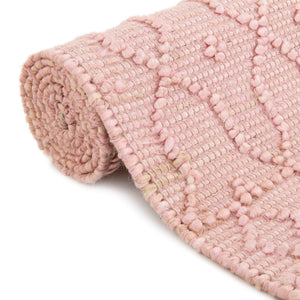 Pink 7' 10 x 7' 10 Larsa Square Area Rug 90% Jute & 10% Cotton Premium All Natural Hand Woven Carpet for Home Interior Design Spaces for Sale at Rug Engine