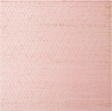 Pink 7' 10 x 7' 10 Larsa Square Area Rug 90% Jute & 10% Cotton Premium All Natural Hand Woven Carpet for Home Interior Design Spaces for Sale at Rug Engine
