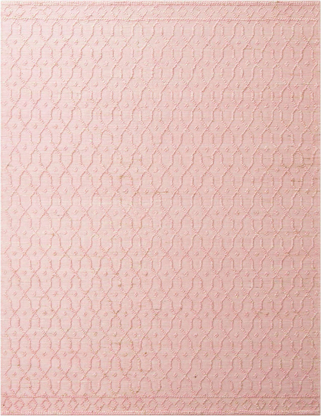 Pink 7' 10 x 10' Larsa Rectangle Area Rug 90% Jute & 10% Cotton Premium All Natural Hand Woven Carpet for Home Interior Design Spaces for Sale at Rug Engine