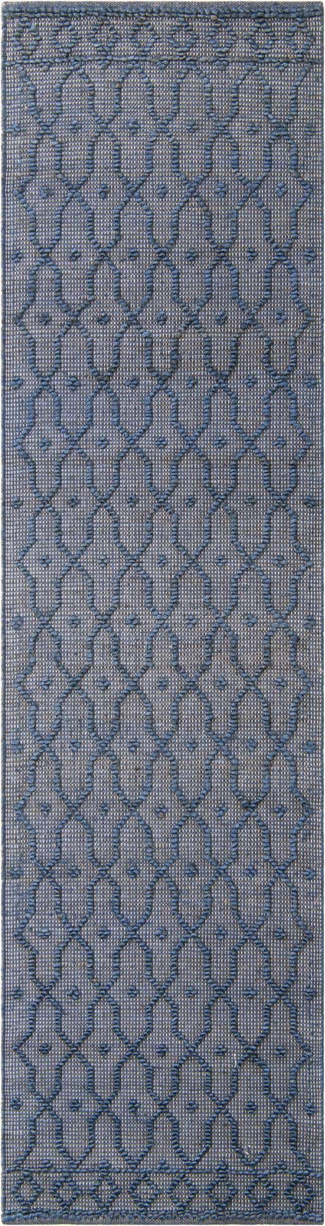 Navy Blue 2' 7 x 9' 10 Larsa Runner Area Rug 90% Jute & 10% Cotton Premium All Natural Hand Woven Carpet for Home Interior Design Spaces for Sale at Rug Engine