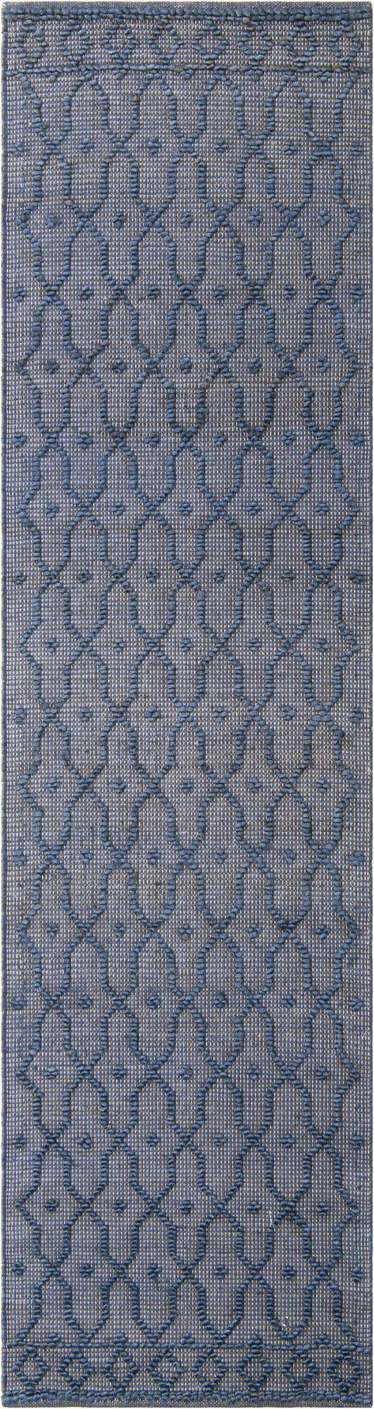 Navy Blue 2' 7 x 9' 10 Larsa Runner Area Rug 90% Jute & 10% Cotton Premium All Natural Hand Woven Carpet for Home Interior Design Spaces for Sale at Rug Engine