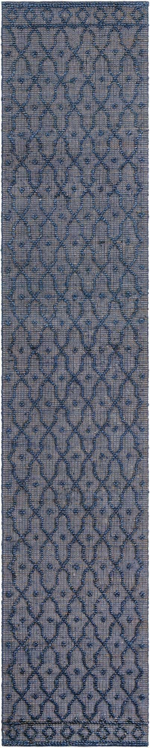 Navy Blue 2' 7 x 13' 11 Larsa Runner Area Rug 90% Jute & 10% Cotton Premium All Natural Hand Woven Carpet for Home Interior Design Spaces for Sale at Rug Engine