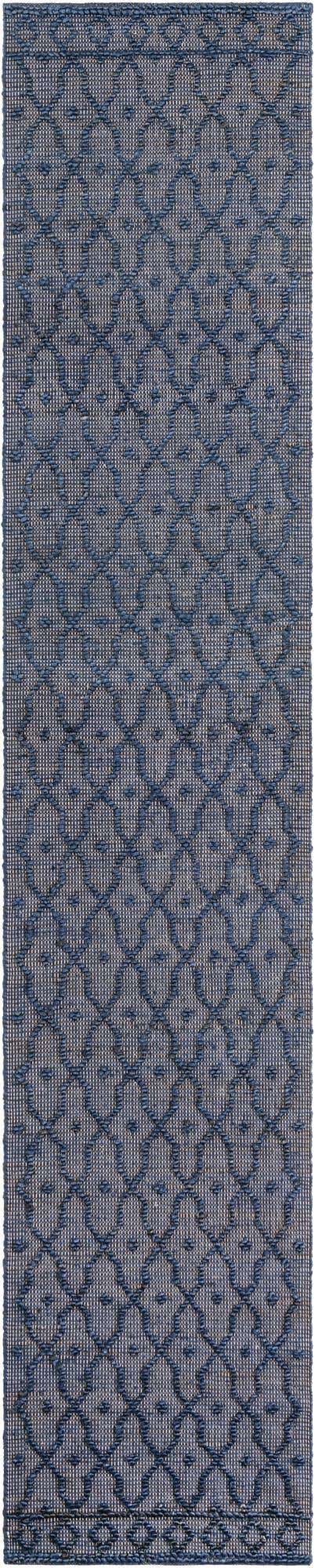 Navy Blue 2' 7 x 13' 11 Larsa Runner Area Rug 90% Jute & 10% Cotton Premium All Natural Hand Woven Carpet for Home Interior Design Spaces for Sale at Rug Engine