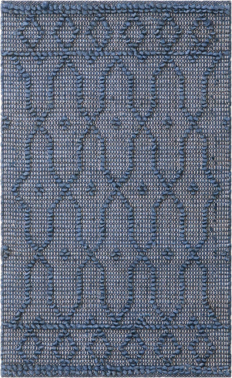 Navy Blue 2' 2 x 3' 1 Larsa Rectangle Area Rug 90% Jute & 10% Cotton Premium All Natural Hand Woven Carpet for Home Interior Design Spaces for Sale at Rug Engine