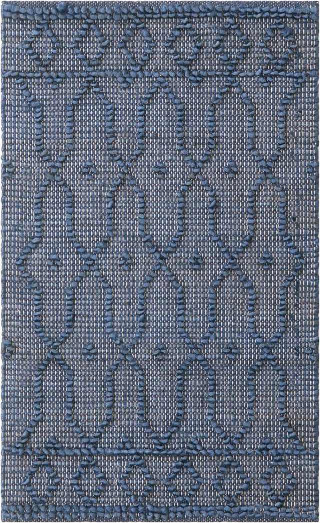 Navy Blue 2' 2 x 3' 1 Larsa Rectangle Area Rug 90% Jute & 10% Cotton Premium All Natural Hand Woven Carpet for Home Interior Design Spaces for Sale at Rug Engine