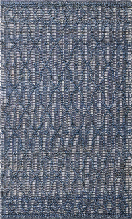 Navy Blue 3' 1 x 5' 1 Larsa Rectangle Area Rug 90% Jute & 10% Cotton Premium All Natural Hand Woven Carpet for Home Interior Design Spaces for Sale at Rug Engine
