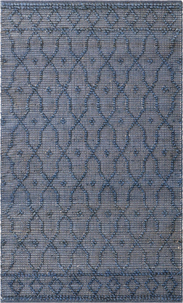 Navy Blue 3' 1 x 5' 1 Larsa Rectangle Area Rug 90% Jute & 10% Cotton Premium All Natural Hand Woven Carpet for Home Interior Design Spaces for Sale at Rug Engine