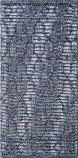 Navy Blue 2' x 4' 1 Larsa Runner Area Rug 90% Jute & 10% Cotton Premium All Natural Hand Woven Carpet for Home Interior Design Spaces for Sale at Rug Engine