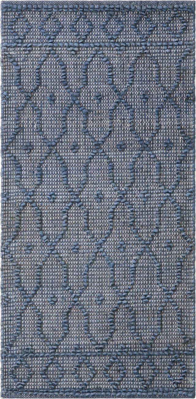 Navy Blue 2' x 4' 1 Larsa Runner Area Rug 90% Jute & 10% Cotton Premium All Natural Hand Woven Carpet for Home Interior Design Spaces for Sale at Rug Engine