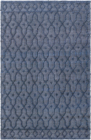 Navy Blue 4' 1 x 6' 1 Larsa Rectangle Area Rug 90% Jute & 10% Cotton Premium All Natural Hand Woven Carpet for Home Interior Design Spaces for Sale at Rug Engine