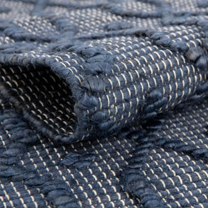 Navy Blue 5' 3 x 8' Larsa Rectangle Area Rug 90% Jute & 10% Cotton Premium All Natural Hand Woven Carpet for Home Interior Design Spaces for Sale at Rug Engine