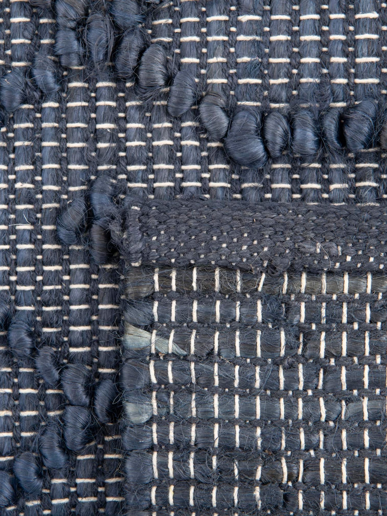 Navy Blue 5' 3 x 8' Larsa Rectangle Area Rug 90% Jute & 10% Cotton Premium All Natural Hand Woven Carpet for Home Interior Design Spaces for Sale at Rug Engine
