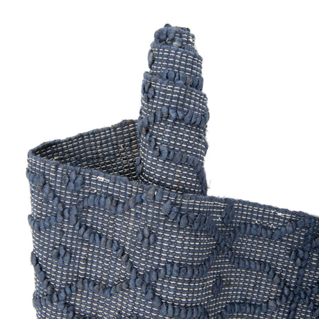 Navy Blue 4' 1 x 6' 1 Larsa Rectangle Area Rug 90% Jute & 10% Cotton Premium All Natural Hand Woven Carpet for Home Interior Design Spaces for Sale at Rug Engine