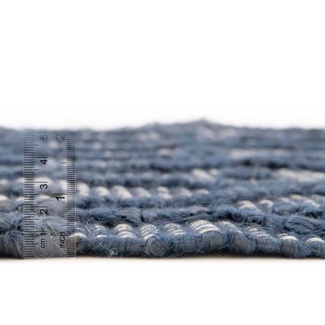 Navy Blue 2' x 6' 1 Larsa Runner Area Rug 90% Jute & 10% Cotton Premium All Natural Hand Woven Carpet for Home Interior Design Spaces for Sale at Rug Engine