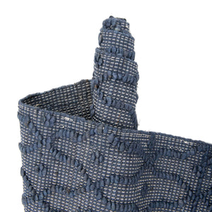 Navy Blue 2' x 4' 1 Larsa Runner Area Rug 90% Jute & 10% Cotton Premium All Natural Hand Woven Carpet for Home Interior Design Spaces for Sale at Rug Engine