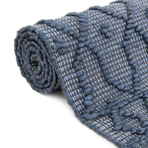 Navy Blue 2' 7 x 9' 10 Larsa Runner Area Rug 90% Jute & 10% Cotton Premium All Natural Hand Woven Carpet for Home Interior Design Spaces for Sale at Rug Engine