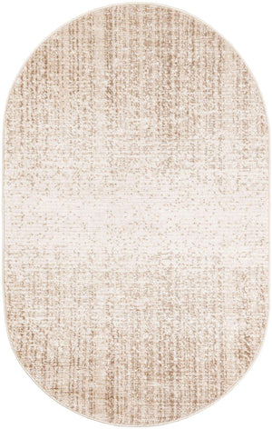 Ivory 3' 3 x 5' 3 Gemstone Oval Area Rug Polypropylene Contemporary Carpet Easy Clean Stain Resistant for Home Design Decorating for Sale at Rug Engine