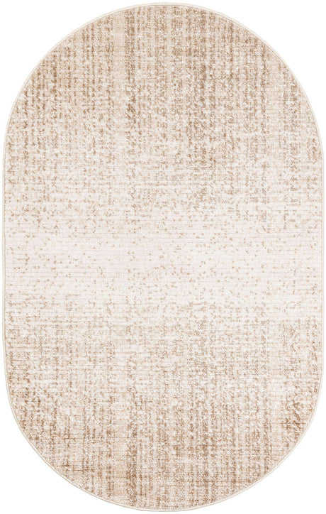 Ivory 3' 3 x 5' 3 Gemstone Oval Area Rug Polypropylene Contemporary Carpet Easy Clean Stain Resistant for Home Design Decorating for Sale at Rug Engine