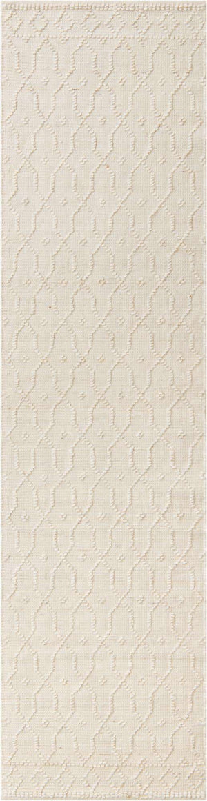 Ivory 2' 7 x 9' 10 Larsa Runner Area Rug 90% Jute & 10% Cotton Premium All Natural Hand Woven Carpet for Home Interior Design Spaces for Sale at Rug Engine