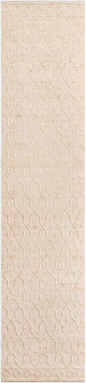 Ivory 2' 7 x 12' Larsa Runner Area Rug 90% Jute & 10% Cotton Premium All Natural Hand Woven Carpet for Home Interior Design Spaces for Sale at Rug Engine