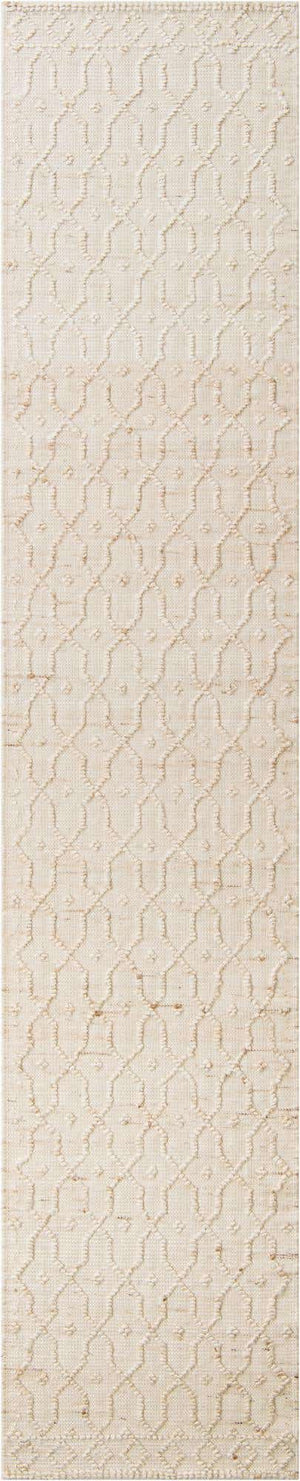 Ivory 2' 7 x 13' 11 Larsa Runner Area Rug 90% Jute & 10% Cotton Premium All Natural Hand Woven Carpet for Home Interior Design Spaces for Sale at Rug Engine