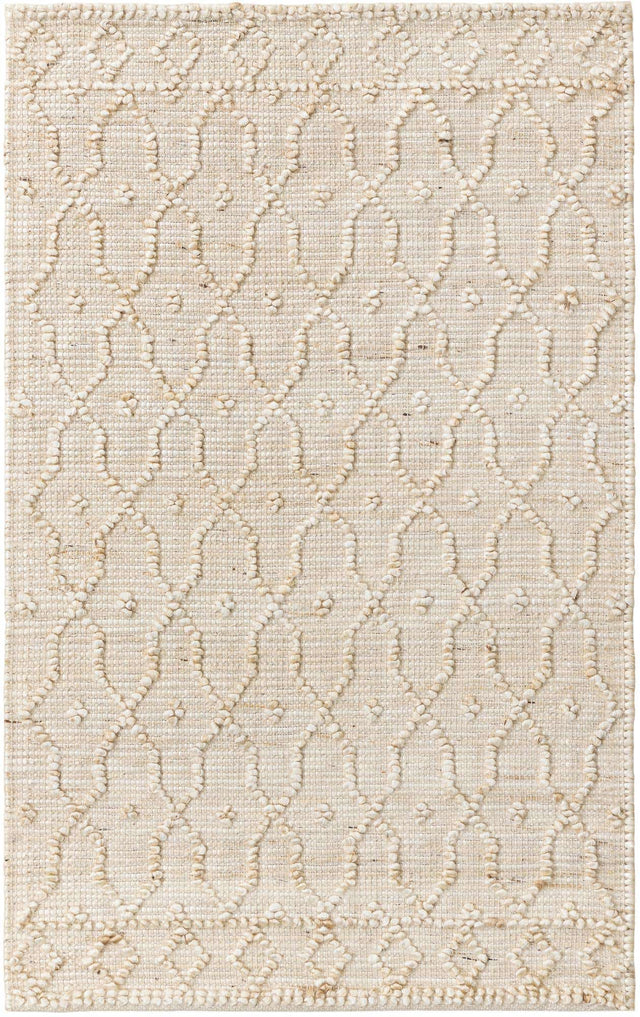 Ivory 3' 1 x 5' 1 Larsa Rectangle Area Rug 90% Jute & 10% Cotton Premium All Natural Hand Woven Carpet for Home Interior Design Spaces for Sale at Rug Engine