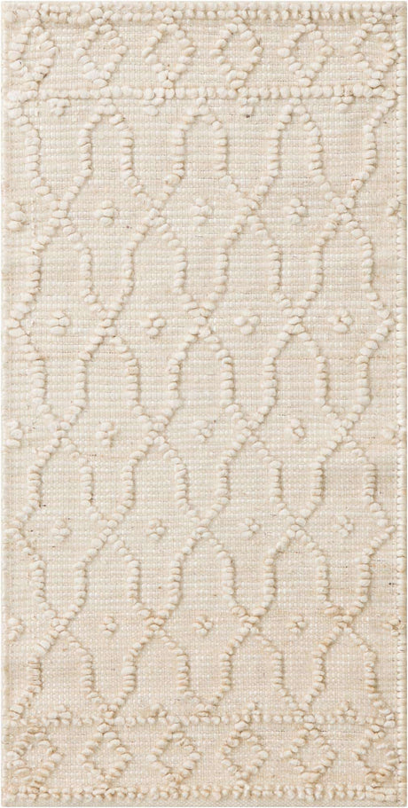 Ivory 2' x 4' 1 Larsa Runner Area Rug 90% Jute & 10% Cotton Premium All Natural Hand Woven Carpet for Home Interior Design Spaces for Sale at Rug Engine