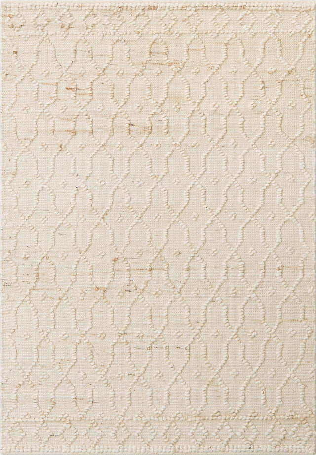 Ivory 4' 1 x 6' 1 Larsa Rectangle Area Rug 90% Jute & 10% Cotton Premium All Natural Hand Woven Carpet for Home Interior Design Spaces for Sale at Rug Engine
