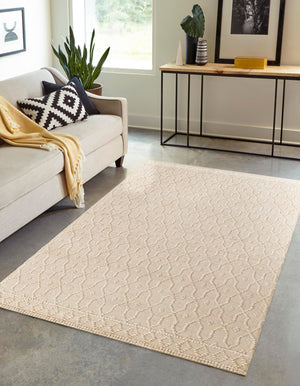 Ivory 2' 2 x 3' 1 Larsa Rectangle Area Rug 90% Jute & 10% Cotton Premium All Natural Hand Woven Carpet for Home Interior Design Spaces for Sale at Rug Engine