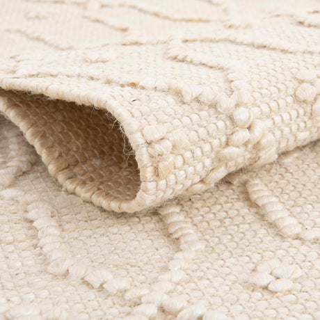 Ivory 4' 1 x 6' 1 Larsa Rectangle Area Rug 90% Jute & 10% Cotton Premium All Natural Hand Woven Carpet for Home Interior Design Spaces for Sale at Rug Engine