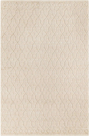 Ivory 5' 3 x 8' Larsa Rectangle Area Rug 90% Jute & 10% Cotton Premium All Natural Hand Woven Carpet for Home Interior Design Spaces for Sale at Rug Engine