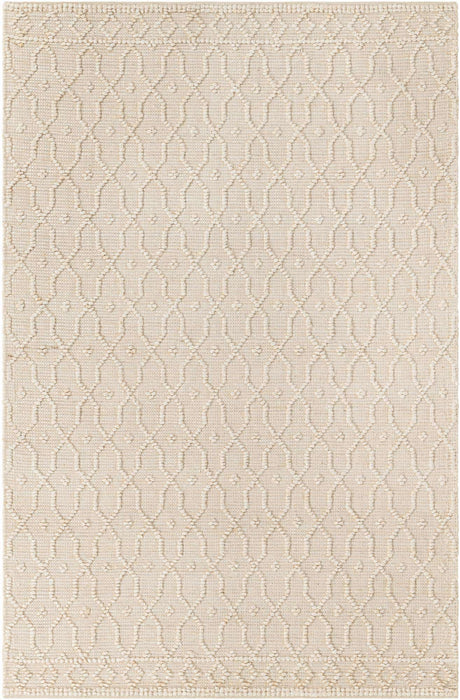 Ivory 5' 3 x 8' Larsa Rectangle Area Rug 90% Jute & 10% Cotton Premium All Natural Hand Woven Carpet for Home Interior Design Spaces for Sale at Rug Engine