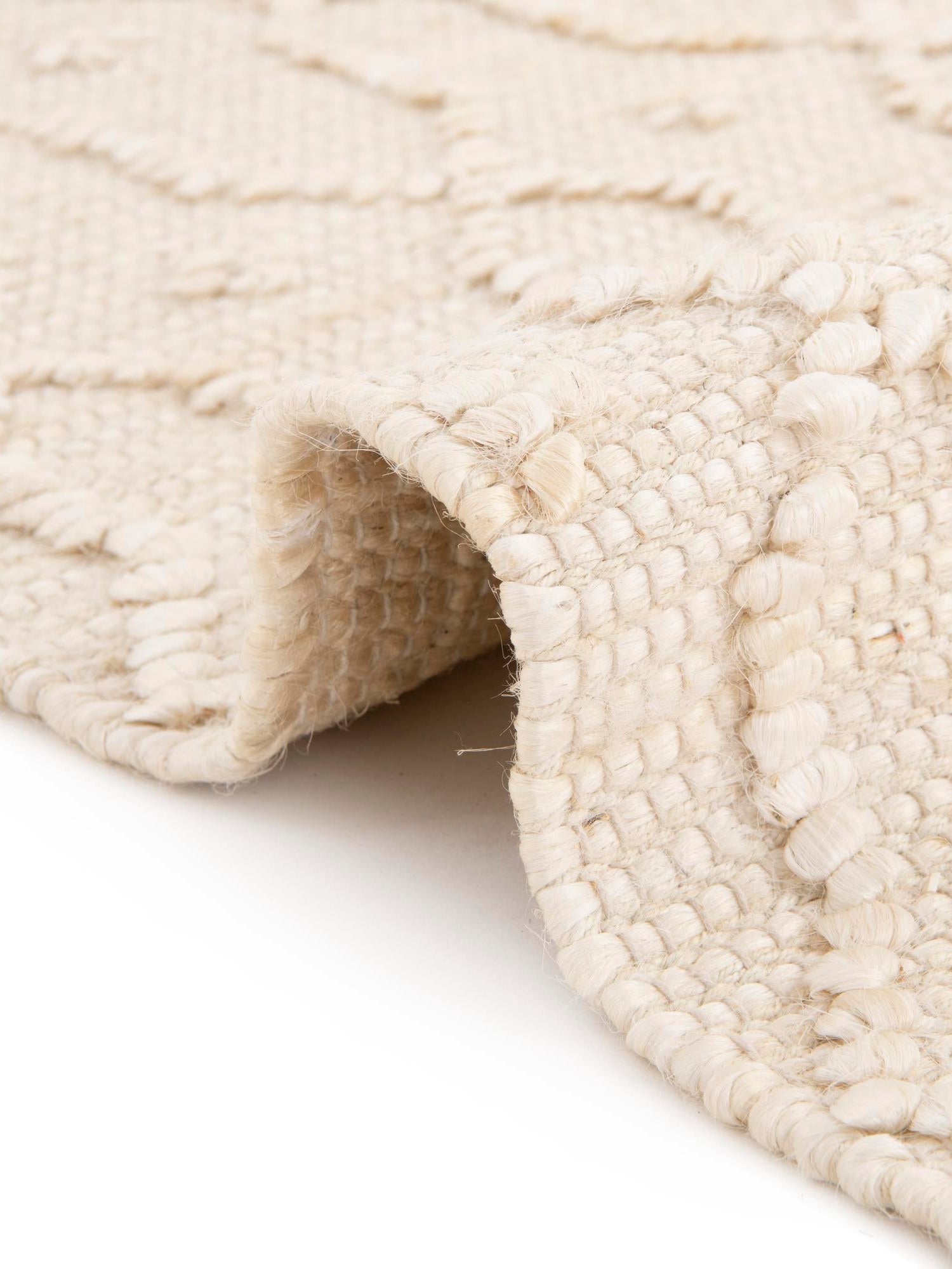 Ivory 2' 7 x 9' 10 Larsa Runner Area Rug 90% Jute & 10% Cotton Premium All Natural Hand Woven Carpet for Home Interior Design Spaces for Sale at Rug Engine