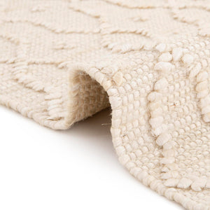 Ivory 2' 7 x 9' 10 Larsa Runner Area Rug 90% Jute & 10% Cotton Premium All Natural Hand Woven Carpet for Home Interior Design Spaces for Sale at Rug Engine