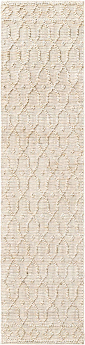 Ivory 2' x 8' Larsa Runner Area Rug 90% Jute & 10% Cotton Premium All Natural Hand Woven Carpet for Home Interior Design Spaces for Sale at Rug Engine