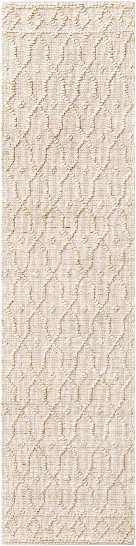 Ivory 2' x 8' Larsa Runner Area Rug 90% Jute & 10% Cotton Premium All Natural Hand Woven Carpet for Home Interior Design Spaces for Sale at Rug Engine
