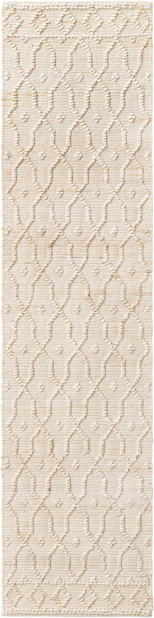 Ivory 2' x 8' Larsa Runner Area Rug 90% Jute & 10% Cotton Premium All Natural Hand Woven Carpet for Home Interior Design Spaces for Sale at Rug Engine