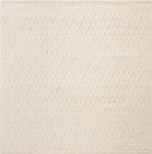 Ivory 7' 10 x 7' 10 Larsa Square Area Rug 90% Jute & 10% Cotton Premium All Natural Hand Woven Carpet for Home Interior Design Spaces for Sale at Rug Engine