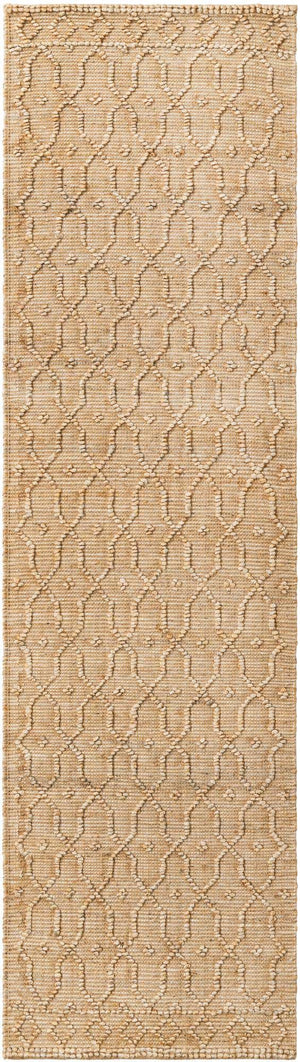 Natural 2' 7 x 9' 10 Larsa Runner Area Rug 90% Jute & 10% Cotton Premium All Natural Hand Woven Carpet for Home Interior Design Spaces for Sale at Rug Engine