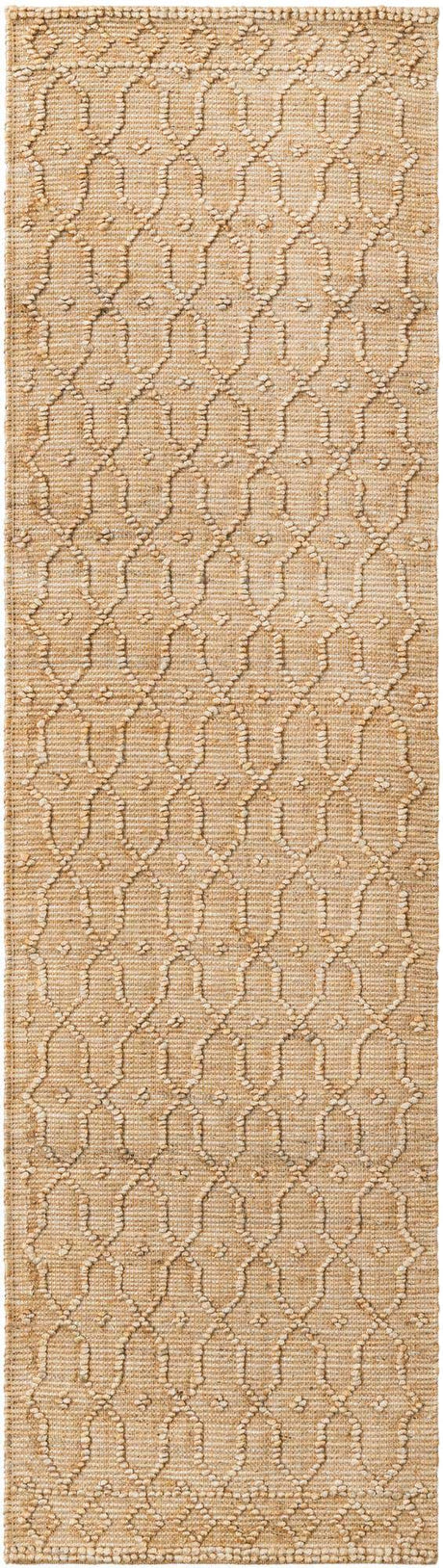 Natural 2' 7 x 9' 10 Larsa Runner Area Rug 90% Jute & 10% Cotton Premium All Natural Hand Woven Carpet for Home Interior Design Spaces for Sale at Rug Engine