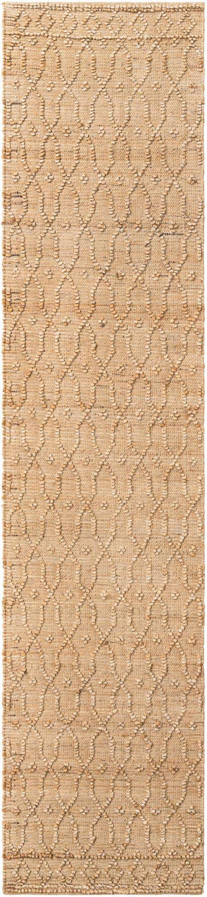 Natural 2' 7 x 12' Larsa Runner Area Rug 90% Jute & 10% Cotton Premium All Natural Hand Woven Carpet for Home Interior Design Spaces for Sale at Rug Engine
