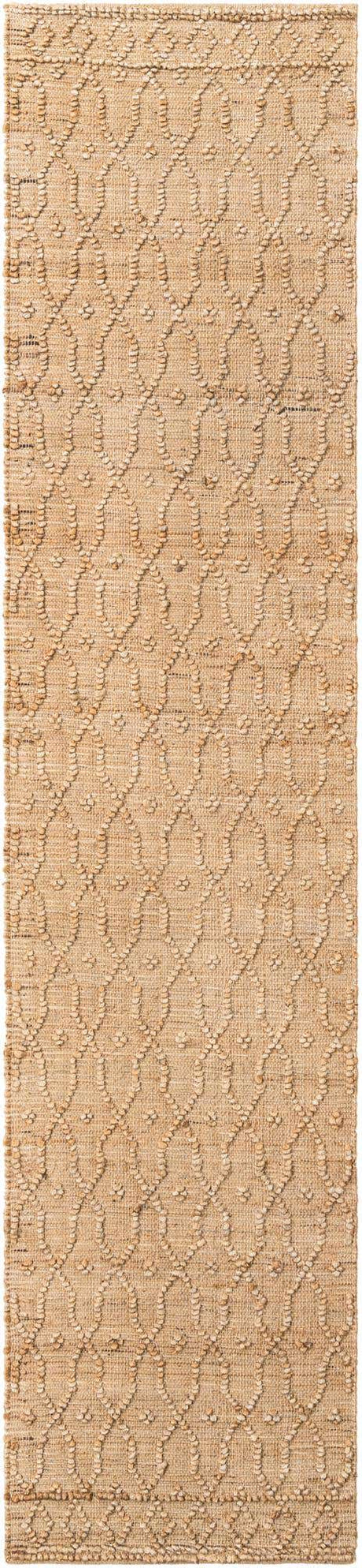 Natural 2' 7 x 12' Larsa Runner Area Rug 90% Jute & 10% Cotton Premium All Natural Hand Woven Carpet for Home Interior Design Spaces for Sale at Rug Engine