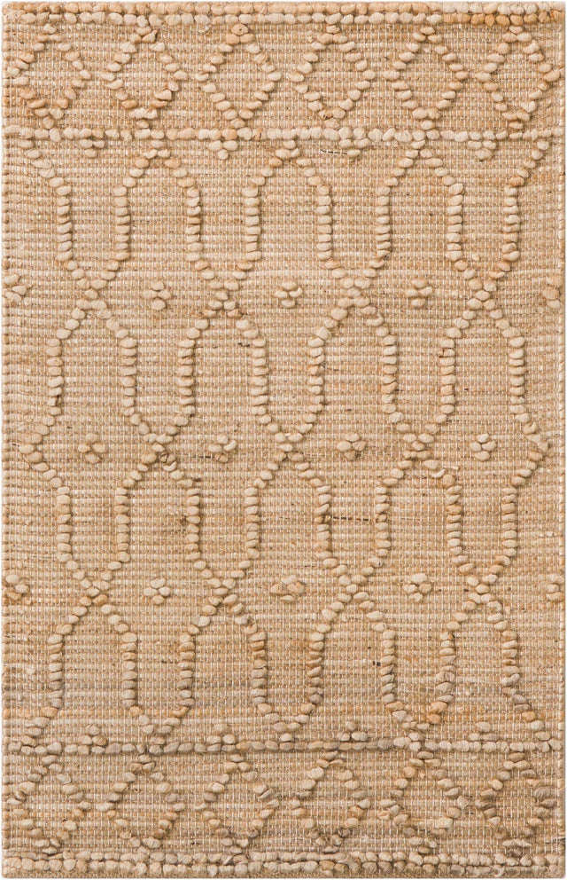 Natural 2' 2 x 3' 1 Larsa Rectangle Area Rug 90% Jute & 10% Cotton Premium All Natural Hand Woven Carpet for Home Interior Design Spaces for Sale at Rug Engine